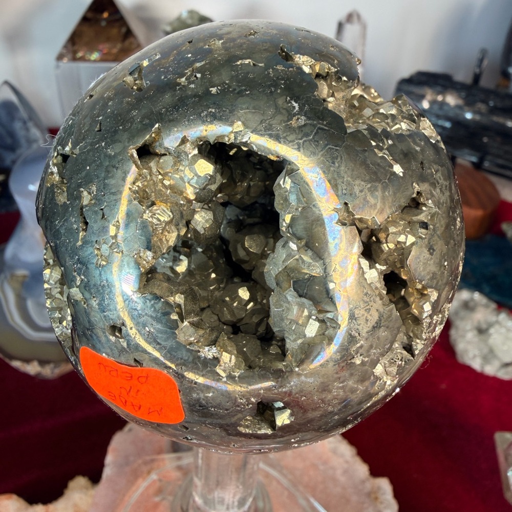 Collector Quality Pyrite Sphere from Peru  • Cubic Crystal Formations 3.37” - Picture 8 of 8